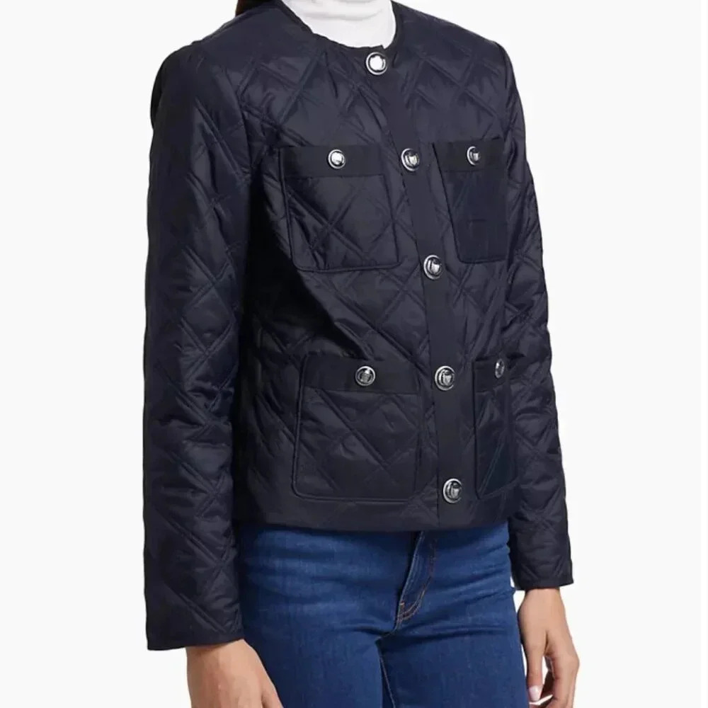 Veronica Beard  Navy Shalia Quilted Jacket - Picture 2 of 10